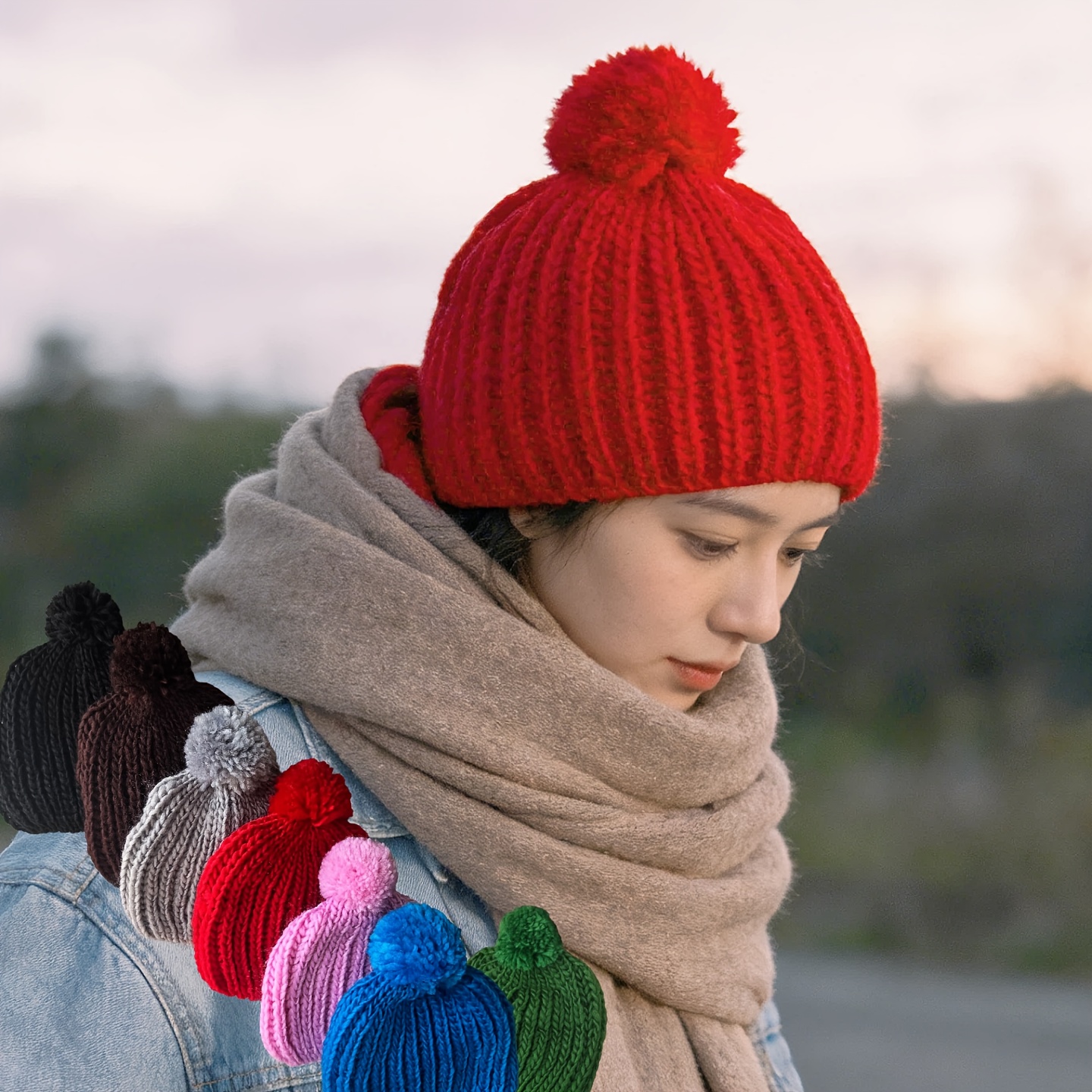 A Women’s Autumnu002Fwinter Hat, a Soft and Comfortable Hat, a Winter Ear-protection Single-ball Hat. A Gift for Mother’s Day, Valentine’s Day, and Christmas