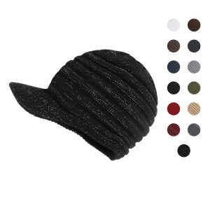 1pc Knitted Peaked Cap With Parallel Horizontal Lines Design - Warm Winter Hat - For Men & Women - Ideal Gift for Winter Holidays