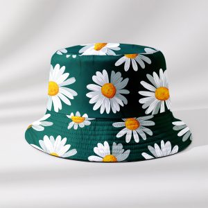 1pc of Reversible Fisherman Hat for Teenage And in Spring And Summer, Printed Fisherman Hat for Hiking, Festival Gift, White Daisy, Yellow Flower Core, Outdoor Leisure Sports, Unisex Daily Style, Ideal Gift Choice, Printed Unisex Outdoor Bucket Hat